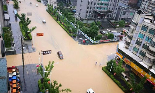 河南暴雨房屋被淹